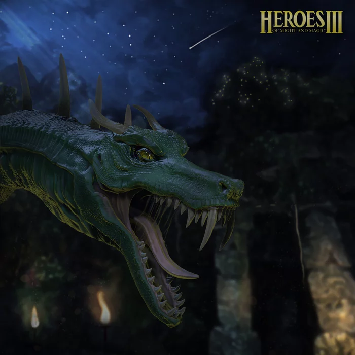 Wyvern from Heroes 3 - My, 3D modeling, Zbrush, HOMM III, Fortress, Wyvern, Mythical creatures, Fantasy, Art, Longpost