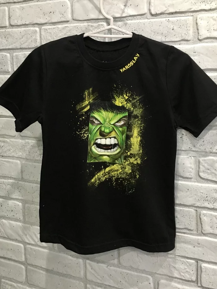 Hulk Quick - My, Painting on fabric, Customization, Hulk, Marvel, T-shirt