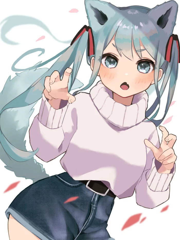 Inumimi Miku-chan - Hatsune Miku, Vocaloid, Anime art, Animal ears, Vocaloid Art