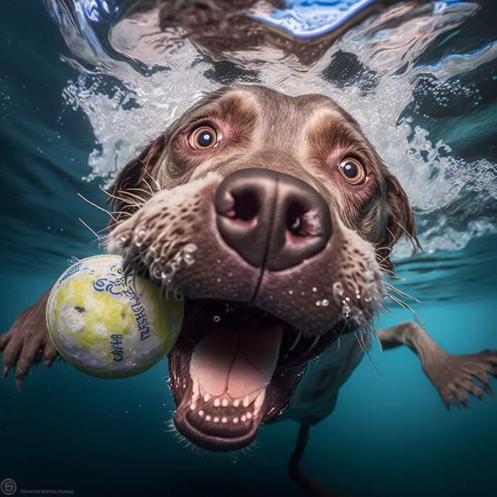 Are you throwing balls here? - My, Нейронные сети, Illustrations, Digital drawing, Art, Under the water, Longpost