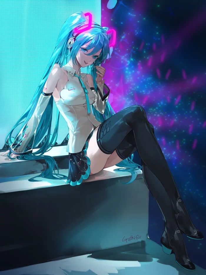 Hatsune Miku - Арт, Аниме, Anime Art, Vocaloid, Hatsune Miku, Guzisu, Длиннопост