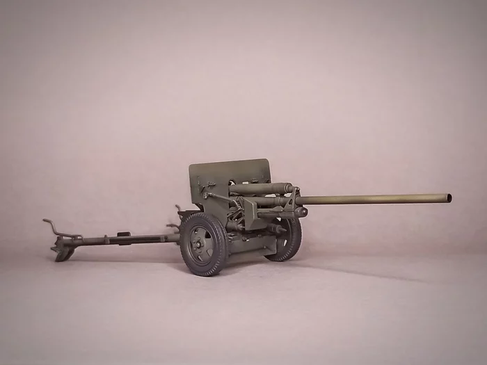 Cannon ZiS-2 - My, Artillery, Collection, Hobby, Scale 1:35, Scale model, Prefabricated model, Longpost, Weapon