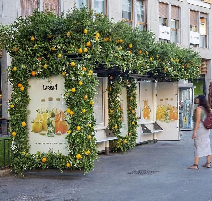 Just an advertisement for natural lemonades at a bus stop in Italy - Creative, Creative advertising, The gods of marketing, Stop, Italy