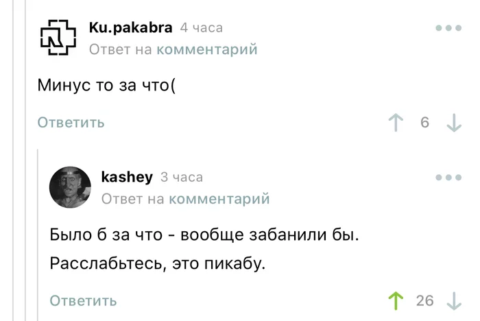 Что нужно знать о минусах на Пикабу - Комментарии на Пикабу, Минусы, Скриншот