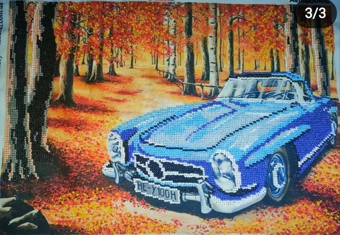 My works - My, Needlework, Beadwork, Embroidery, Longpost, Handmade, Car, Christmas, Birds, Christmas tree, With your own hands