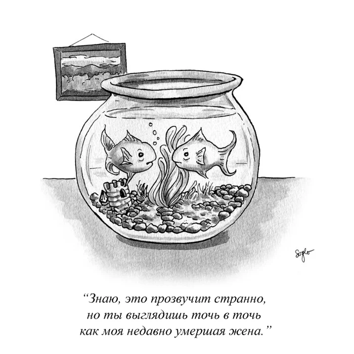 She was also a goldfish - Comics, The new yorker, Aquarium fish