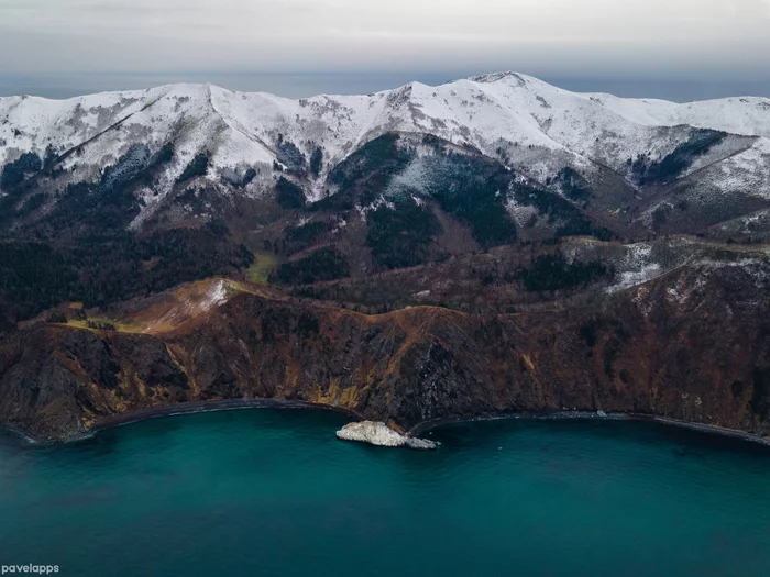 Cape White Stone. Sakhalin - Korsakov, Aniva, Sakhalin, Sakhalin Region, Sea of ??Okhotsk, Headland, The nature of Russia, Time travel, The photo, Aerial photography