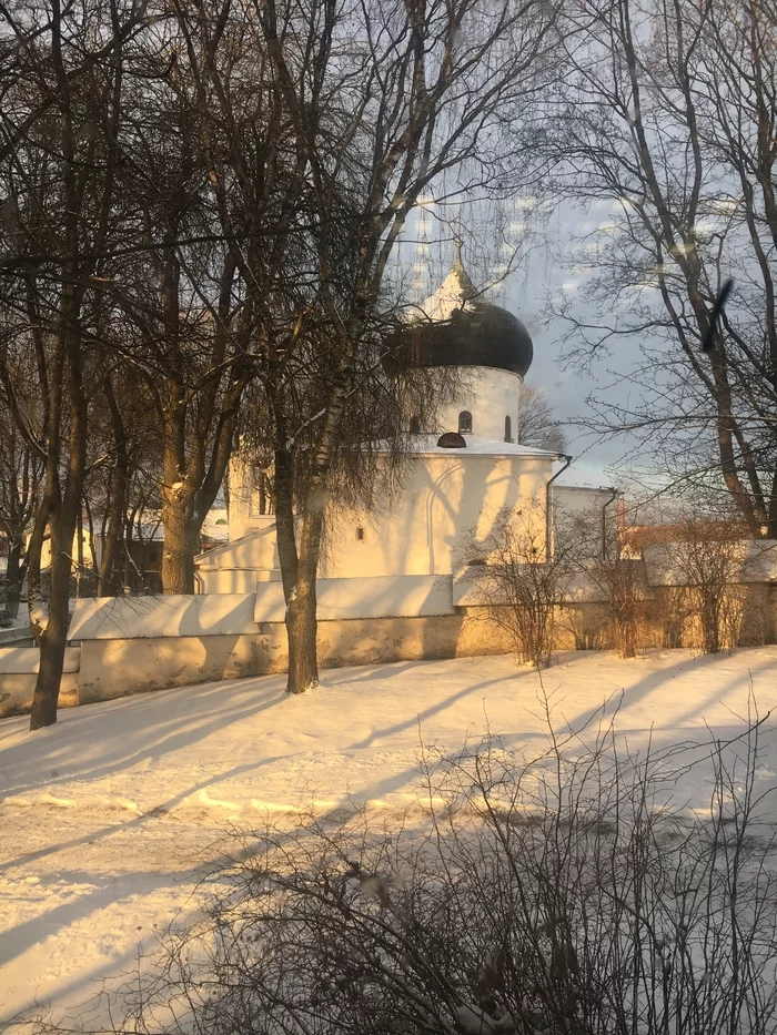 Зима во Пскове - Моё, Псков, 12 век, 21 век, Фреска, Зима, Длиннопост