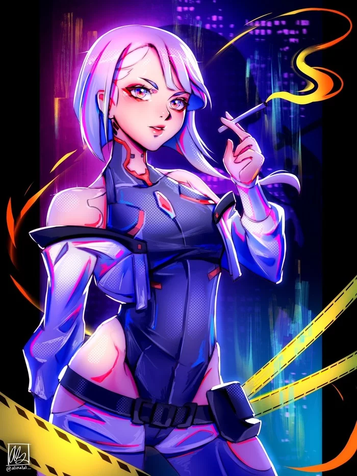 Lucy - Drawing, Anime, Cyberpunk: Edgerunners, Lucy (Edgerunners), Girls, Art