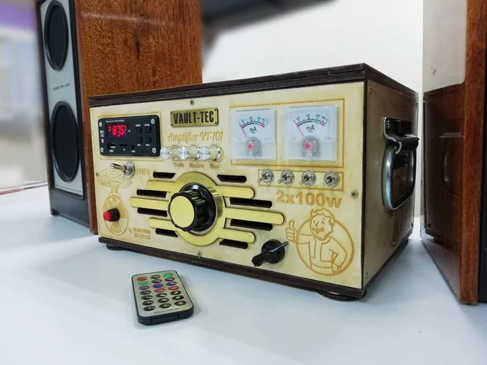Fallout style amplifier case - My, Amplifier, Sound amplifier, With your own hands, Video, Fallout, Vault tec, Pip-Boy, Longpost, Needlework with process, Vault boy