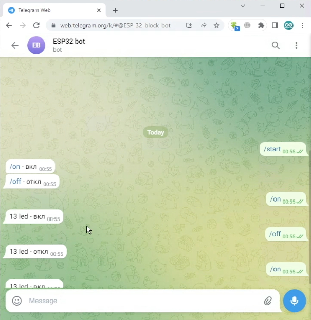 ESP 32 - Telegramm Bot - LED - ON & OFF - My, Ardublock, Youtube, Arduino, Electronics, Homemade, Video, Longpost, Esp32