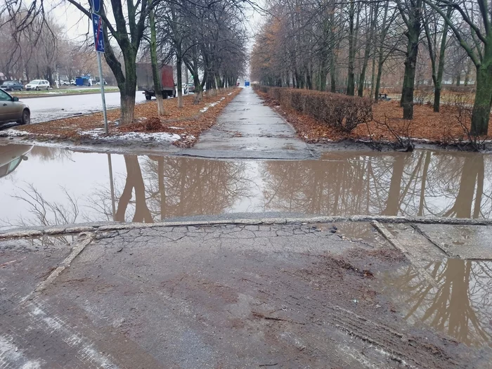 Осенний стипль-чез на работу - Мобильная фотография, Дорога, Прогулка по городу, Дорога на работу, Лужа, Осень, Все тлен, Пешеходный переход, Безысходность