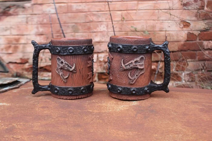 Mugs Custom #1 - My, Ceramics, Needlework without process, His own ceramist, Кружки, Beer mug, Longpost, Mug with decor