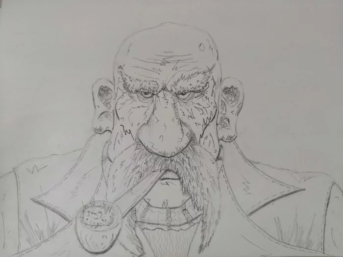 ART Quick dwarf portrait for my daily sketch with bonus skull structure  thumbnail  rDnD