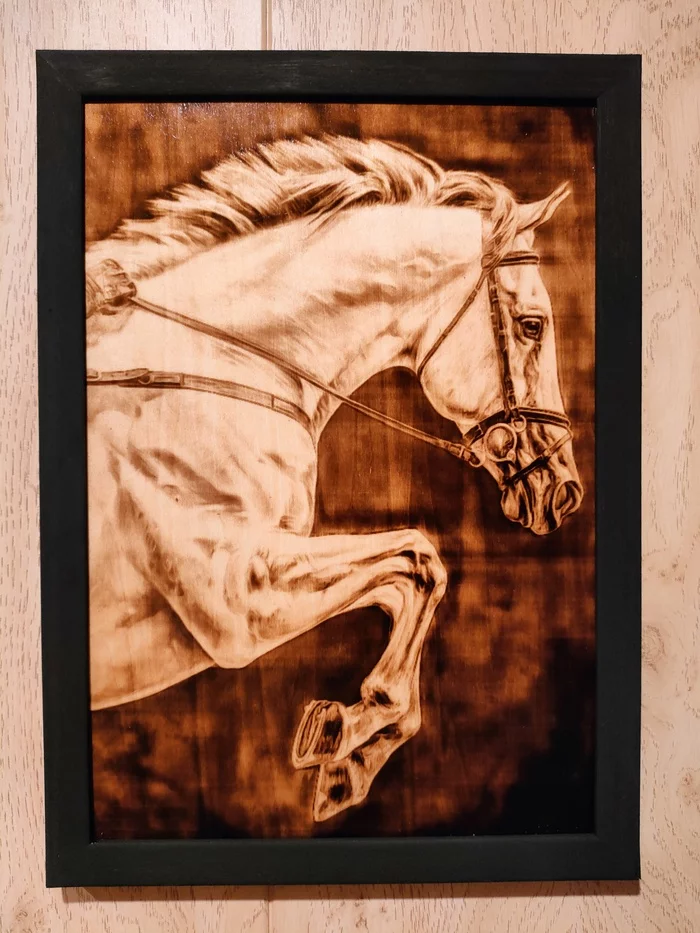 Strength, power and grace - My, Pyrography, Machine, CNC, Horses