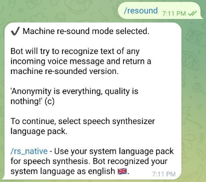 Soulcatcher voice changer 1.2 Идеи из комментариев - Моё, Разработка, Telegram, Telegram бот, Общение, Анонимность, Длиннопост, Python, Программирование, Распознавание голоса