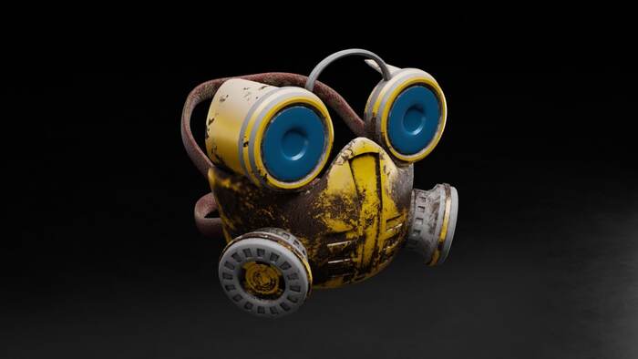 Маска - Моё, 3D, Компьютерная графика, Substance painter, Блендер, Blender, Маска, 3D моделирование