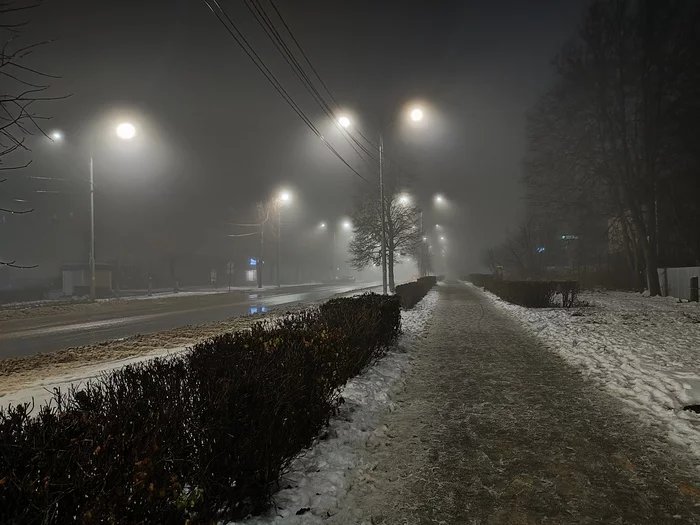 November Silent Hill - Mobile photography, November, Fog, Night, Urban environment