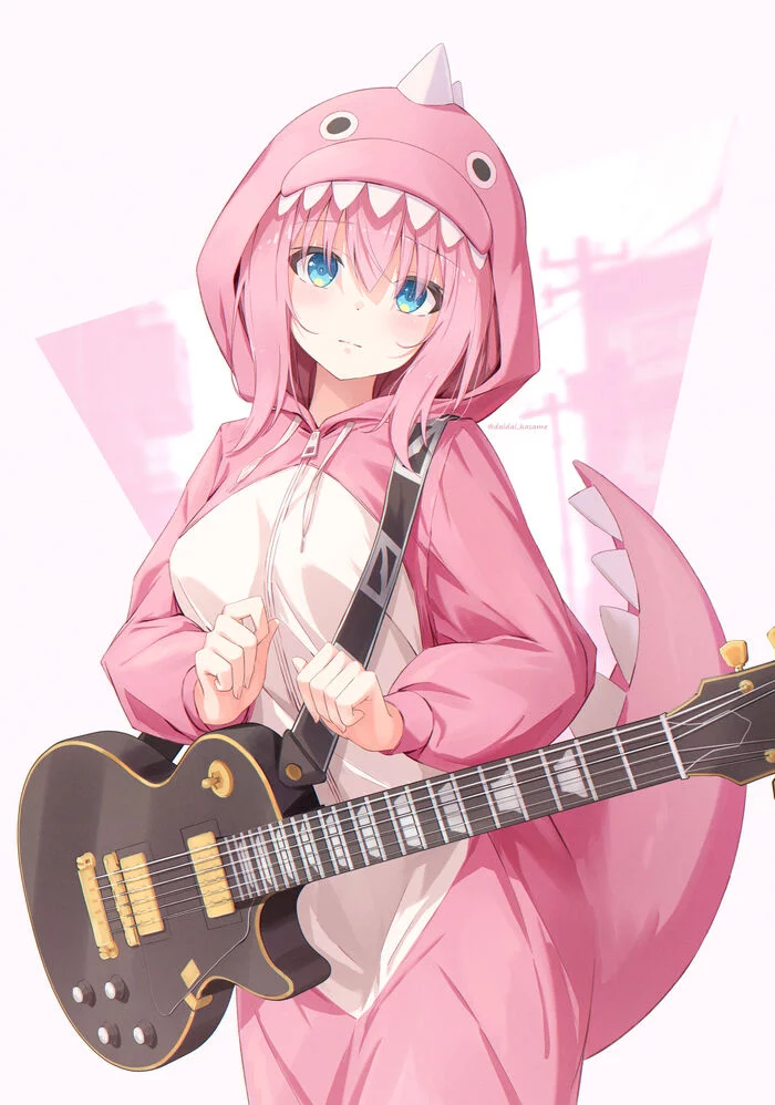 lone dragon rocker - Anime art, Anime, Gotou Hitori, Bocchi the Rock!