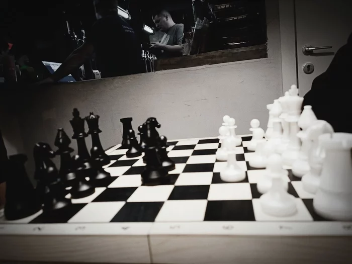 Black and white - My, Mobile photography, The photo, Black and white, Chess