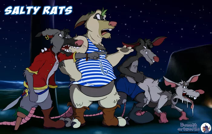 Rats Pirates - My, Cartoons, Characters (edit), Drawing, Artist, Beginner artist, Illustrations, Sketch, Longpost, Digital