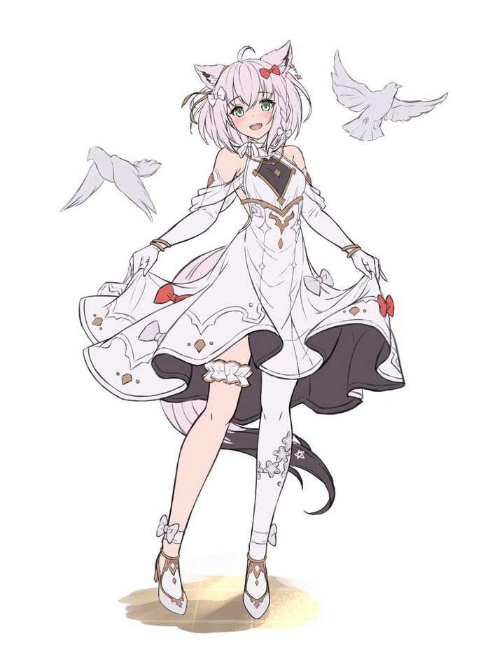 Shirakami Fubuki , Anime Art, Shirakami Fubuki, Hololive, , Animal Ears