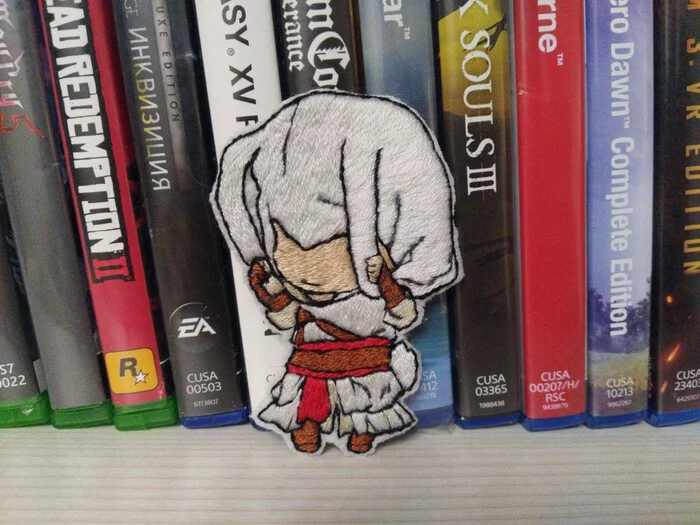 Altair (Assasin's Creed) - My, Gamers, Needlework without process, Satin stitch embroidery, Assassins creed, Assassin