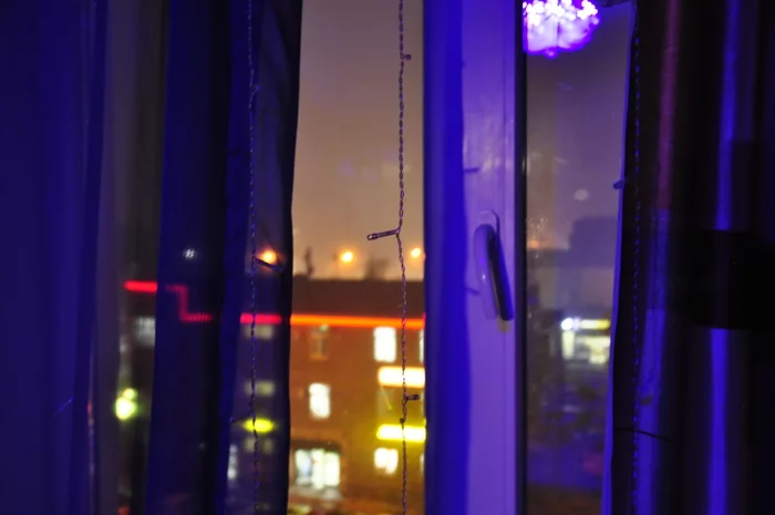 One foggy evening - My, Milota, The photo, View from the window, Night city