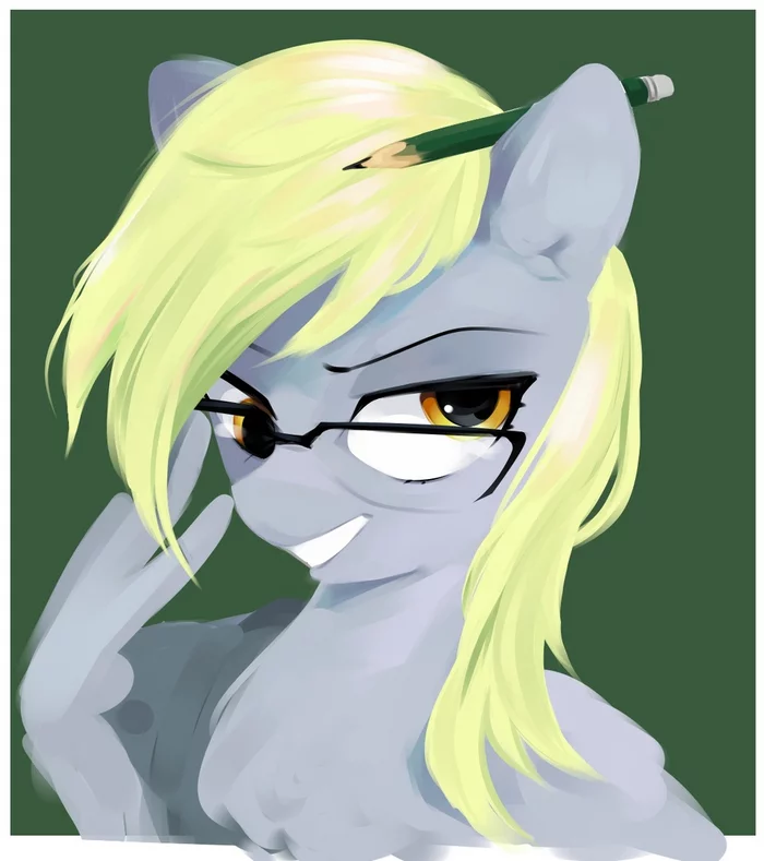 I wholeheartedly welcome you - My little pony, Derpy hooves, Someponu, PonyArt, Art