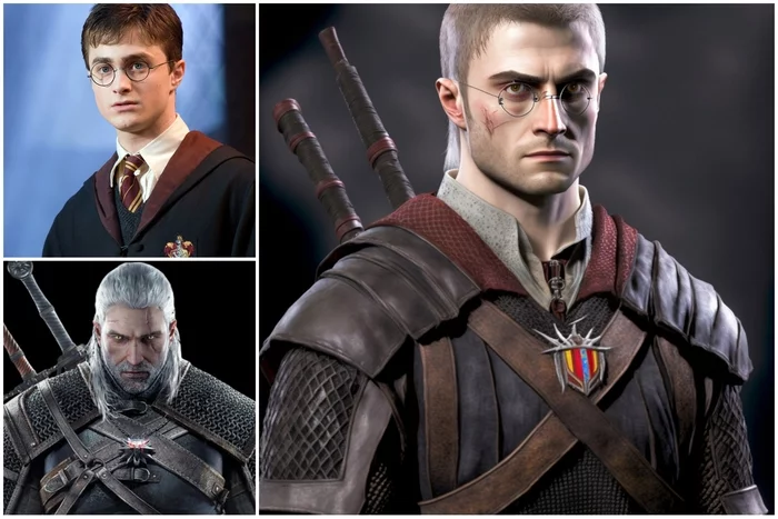 Midjourney v4: Crossbreeding Daniel Radcliffe (Harry Potter) with game characters - Harry Potter, Midjourney, Artificial Intelligence, Longpost, Computer graphics, Mixing