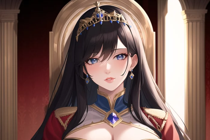 Beautiful Queens and Empresses by Anything-V3 - My, Нейронные сети, Stable diffusion, Art, Girls, 2D, Original character, Longpost, Anime, Anime art, Queen, The empress, Lock, Crown