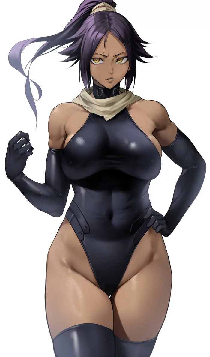 Йоручи-сама - NSFW, Аниме, Anime Art, Арт, Shihouin Yoruichi, Bleach, Чулки