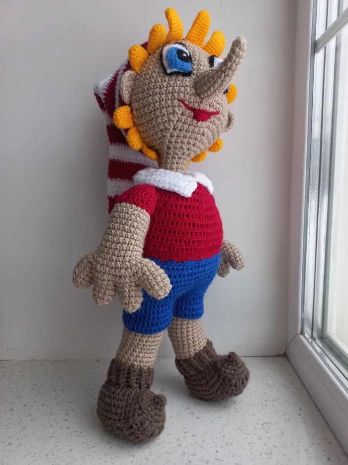 Pinocchio - My, Pinocchio, Crochet, Author's toy, The photo, Creation, Longpost