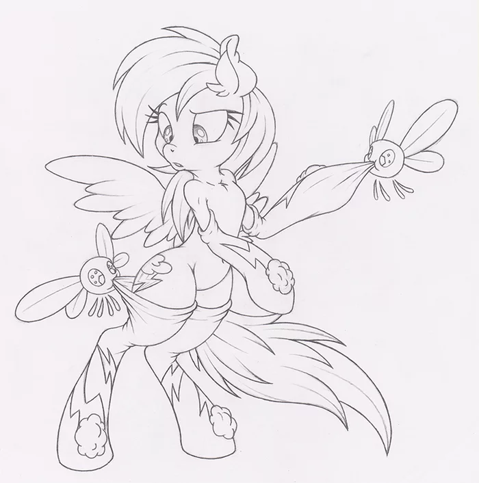 Wrong moth - NSFW, My little pony, PonyArt, Rainbow dash, Parasprite, MLP Edge