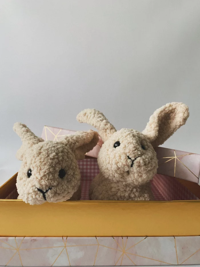 rabbits - My, Knitting, Crochet, Knitted toys, Toys, Soft toy, Needlework without process, Needlework, Handmade, With your own hands, Creation, Hobby, Rabbit, New Year, Longpost