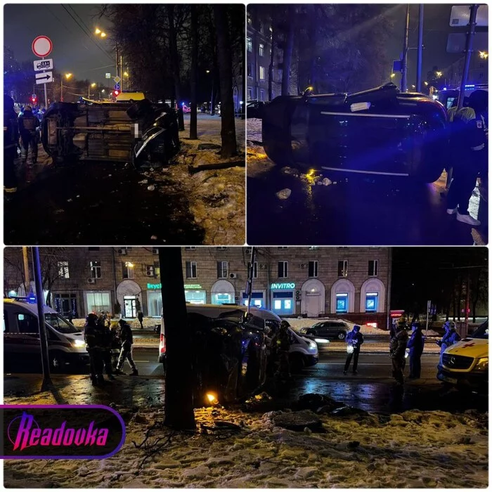 A terrible accident occurred in the north-west of Moscow - a mother of two children died as a result of an accident with an overturned car - Road accident, Tragedy, Negative, Incident, Crash, Video, Soundless, Longpost