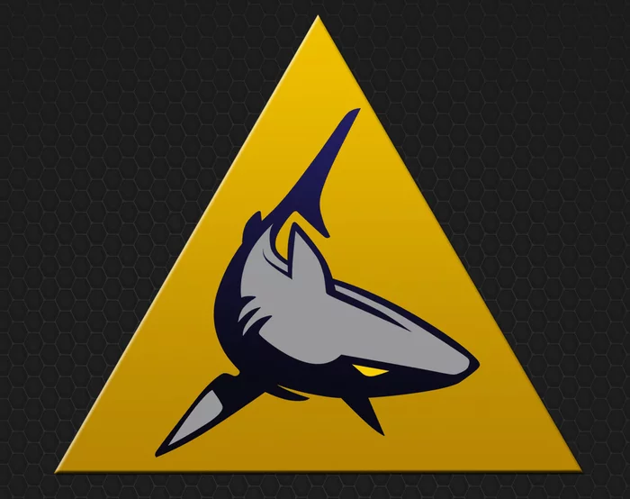 Logo for Shark Search - My, Logo, Shark, Search engine, Program, Triangle, Design, Yellow