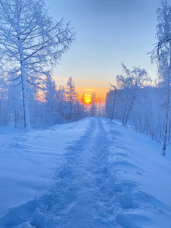 Рассвет при -37, Норильск - Норильск, Фотография, Рассвет, Природа, Дикая природа, Зима, Природа России