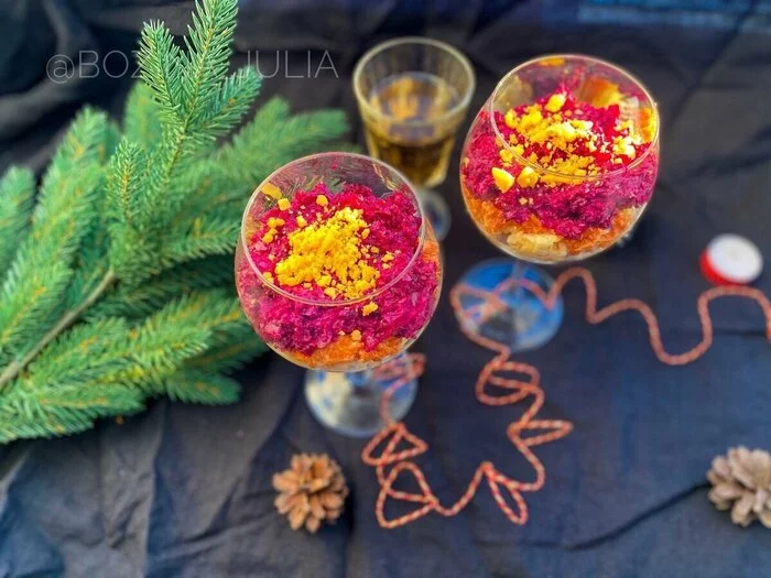 How beautiful and unusual to serve salads on the festive table - My, Yummy, Cooking, Recipe, Salad, New Year, Longpost