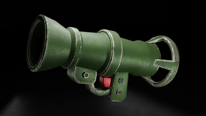 Bazooka from Worms - My, 3D, Blender, Substance painter, Computer graphics, Worms, Grenade launcher, Weapon