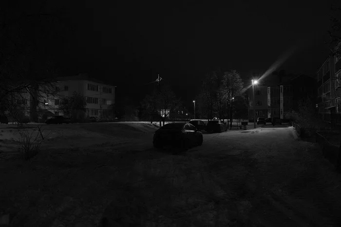 B/W. Evening - My, Winter, November, Evening, Black and white, Black and white photo, The photo, Street photography