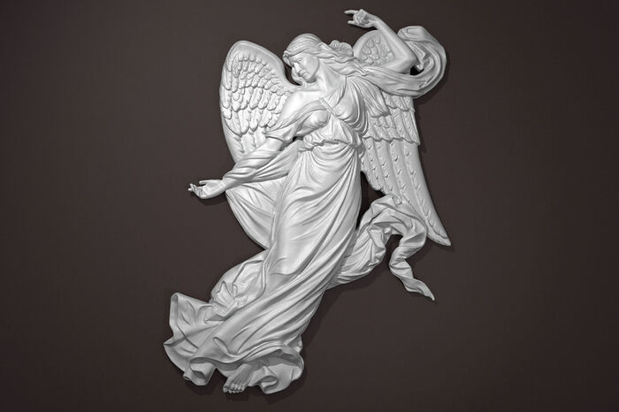 Рельеф ангела Скульптура, Zbrush, Рельеф, Ангел, Девушки, 3D моделирование, Скульптинг