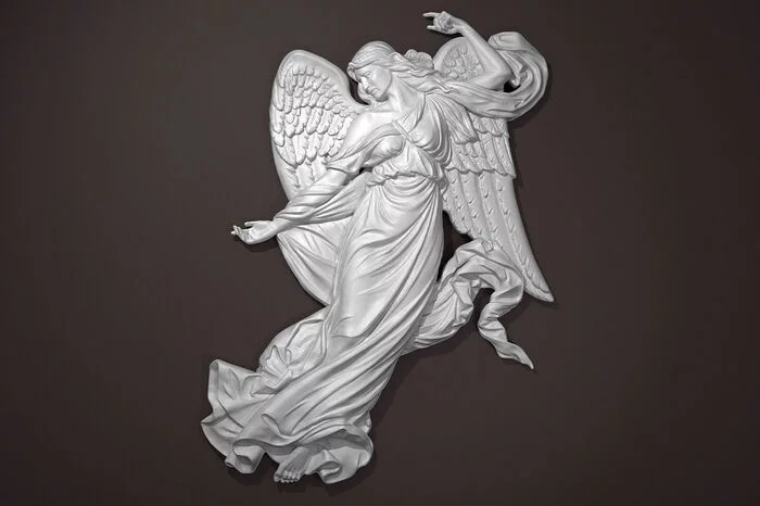 Relief of an angel - My, Sculpture, Zbrush, Relief, Angel, Girls, Sculpting