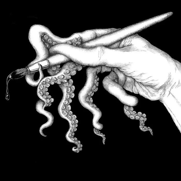 My hand when I try to draw a cool picture that I imagine in my head - Tentacles, Graphics, Hand