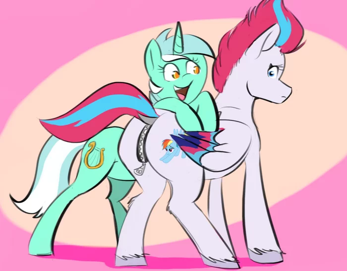 Lyra, Zipp and her lightning - MLP Edge, PonyArt, My little pony, Lyra heartstrings, Zipp storm, Rainbow dash