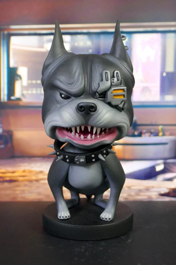 Cyber ??doggy for cyber car - My, Cyber, Cyberpunk, Art, Figurines, Games, Computer games, Dog, Sculpture, Cyberpunk 2077, Game art, Longpost