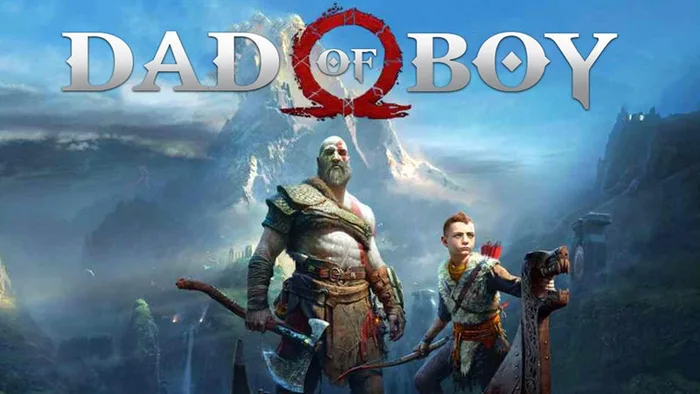 boy's dad - Picture with text, God of war, Dad, Clear kid, Humor
