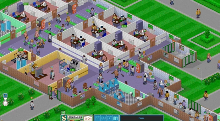 Still remember Theme Hospital - Computer games, Gamers, Retro Games, Стратегия, Childhood of the 90s, 2000s, Retro, GIF