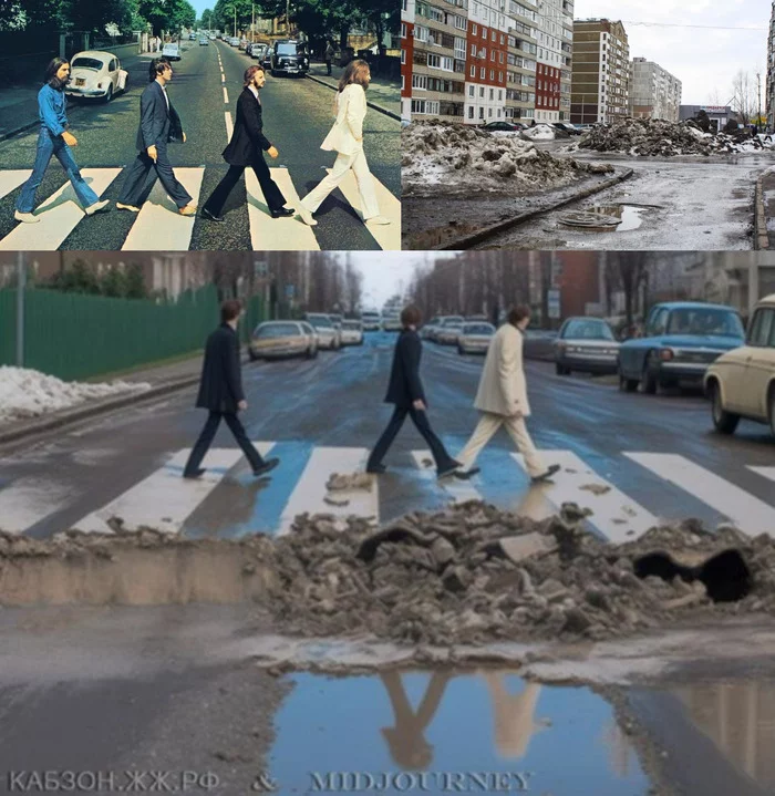 Уфа и Битлз - Моё, Уфа, The Beatles, Midjourney, Башкортостан, Fake News