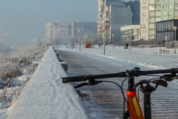 frosty - The photo, freezing, Winter, A bike, Dzerzhinsk, Video